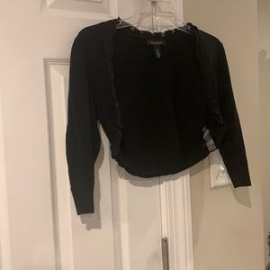 White House Black Market short black sweater.